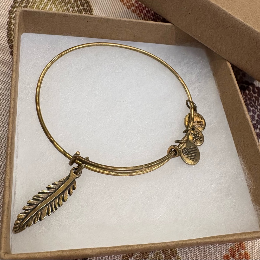 Alex and Ani Feather Charm Expandable Bracelet